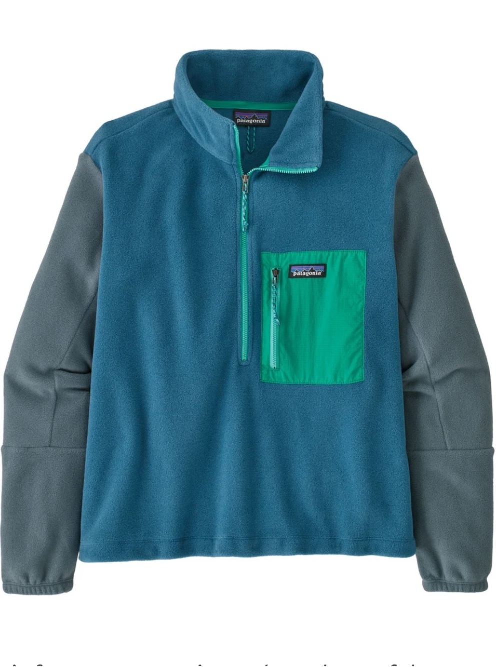 Patagonia Women's Microdini 1/2-Zip Pullover Blue Gray Green size XL